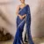 Sapphire Blue Raw Silk Saree with Foil & Embroidered Palla